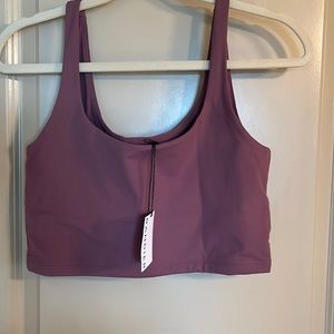 Bandier - Tempo Crop Bra - Maroon (M)